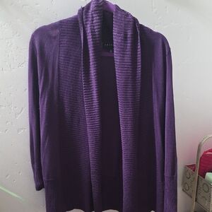Premise Deep Purple Open Cardigan with Shawl Collar